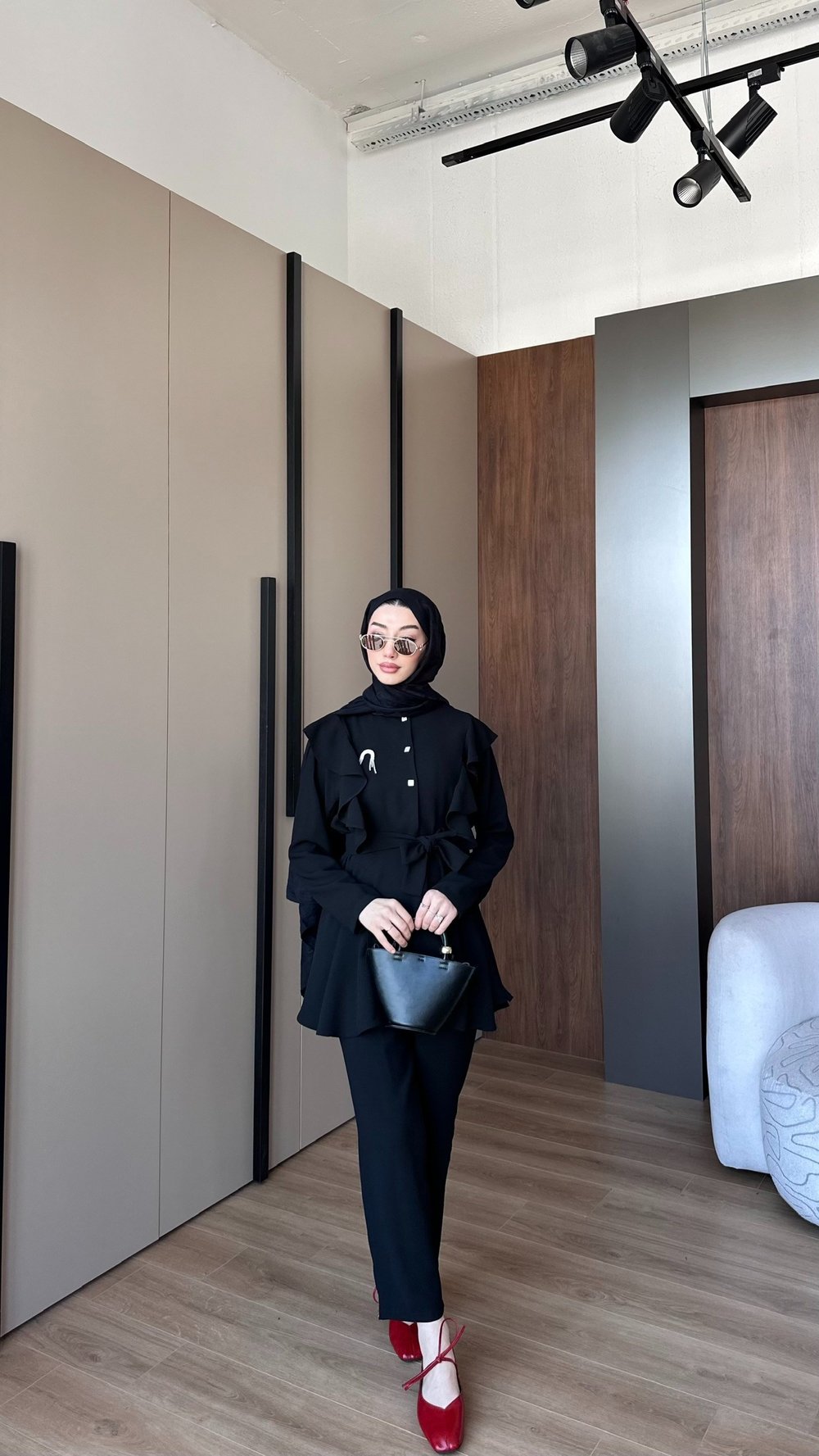 İndigo düğmeli takım