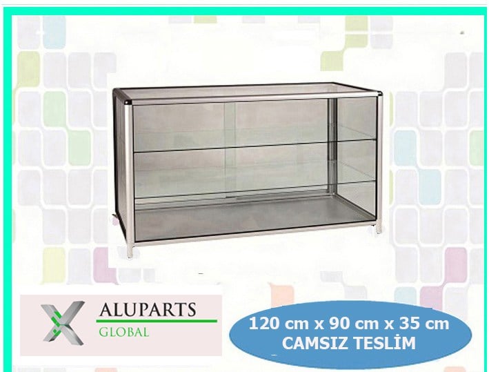 cam banko tezgah stand  camsız 120x90x35