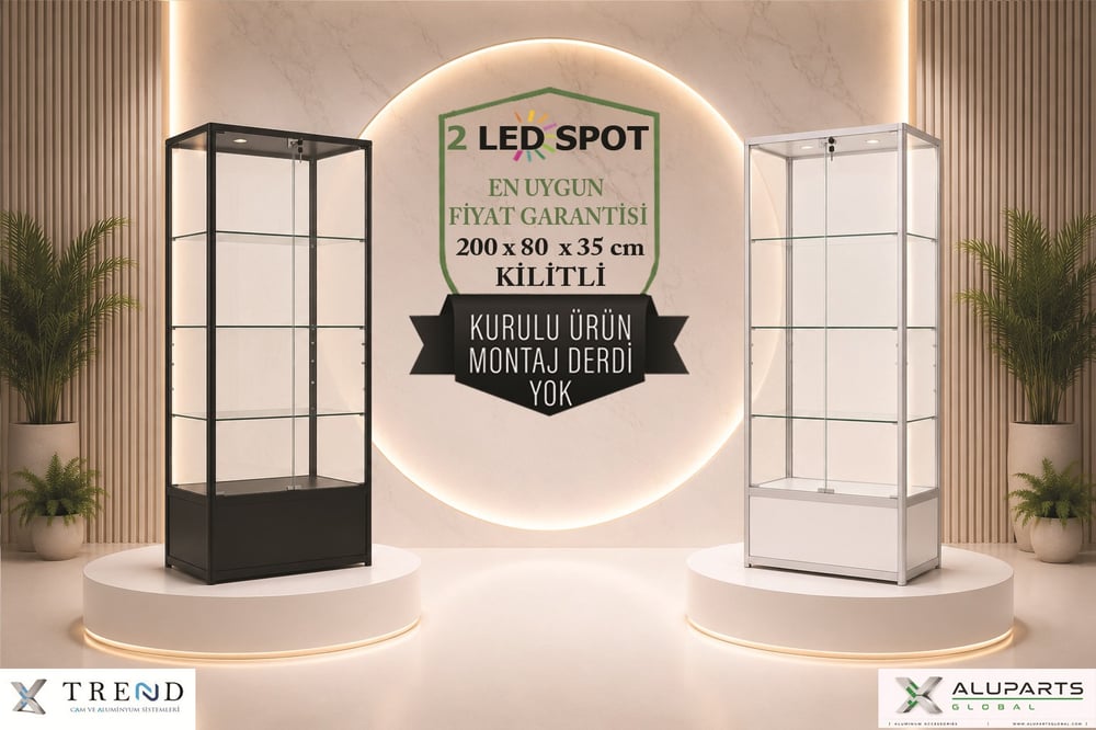 cam dolap koleksiyon siyah 200x80x35