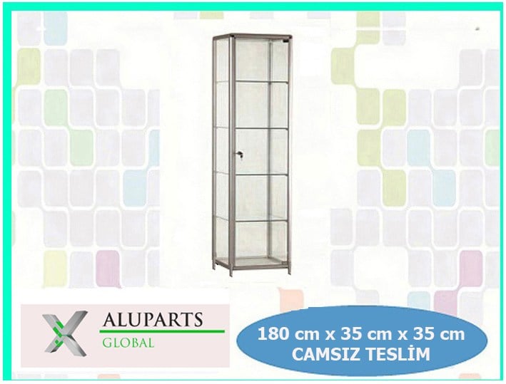 kule vitrin camsız 180x35x35