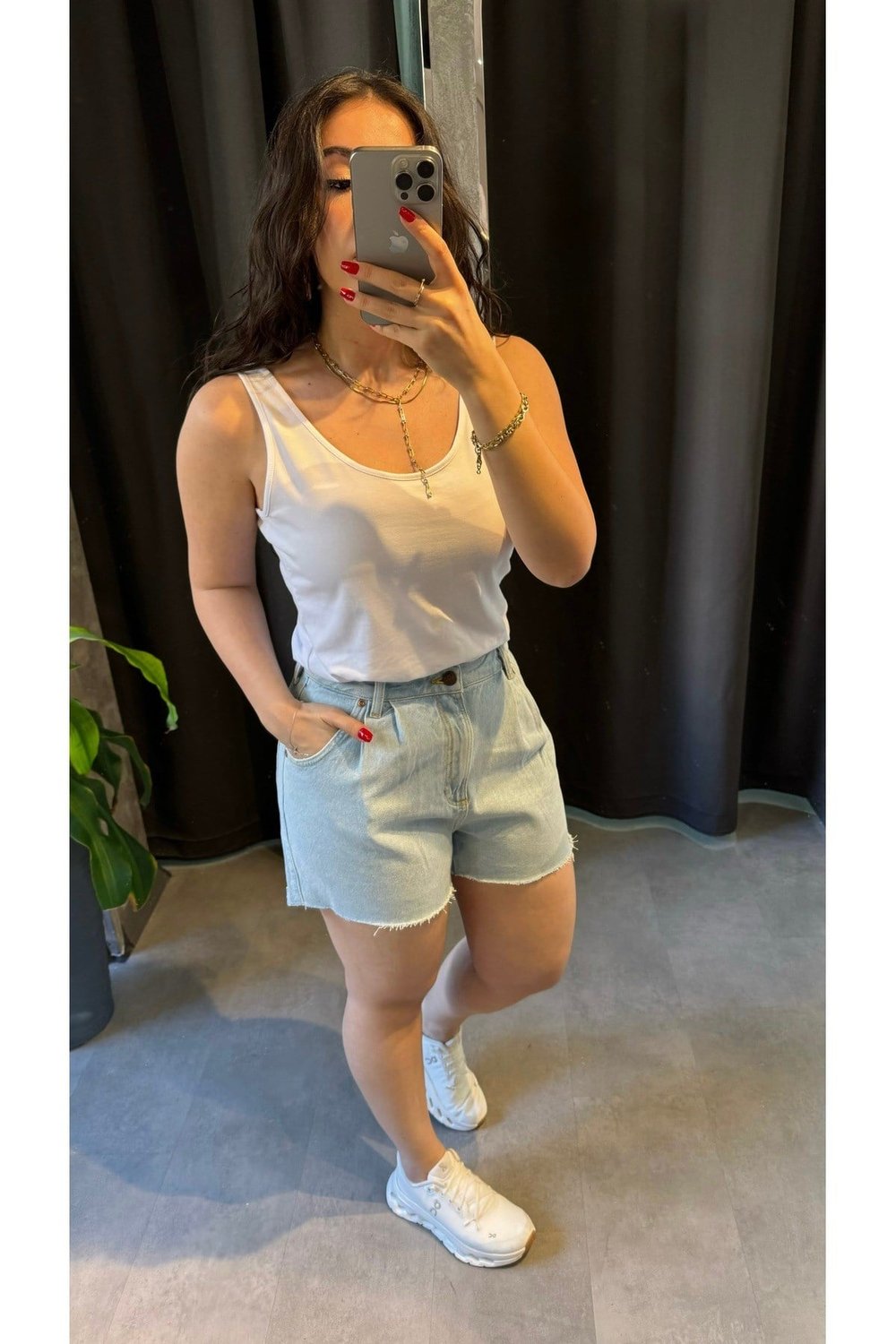 Premium Piliseli Mavi Denim Şort