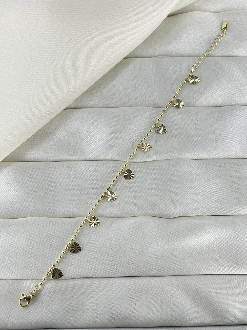 CMJEWELRY VİP Kararmaz KALPLİ Kadın Bileklik  Gold