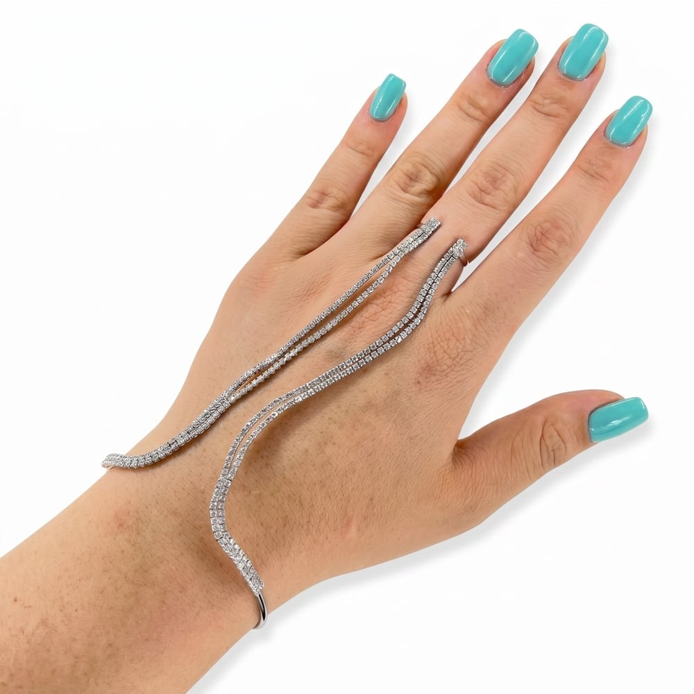 Fashion Jewelry Vip Zirkon Taşlı Su Yolu Kadın Şahmeran Gümüş
