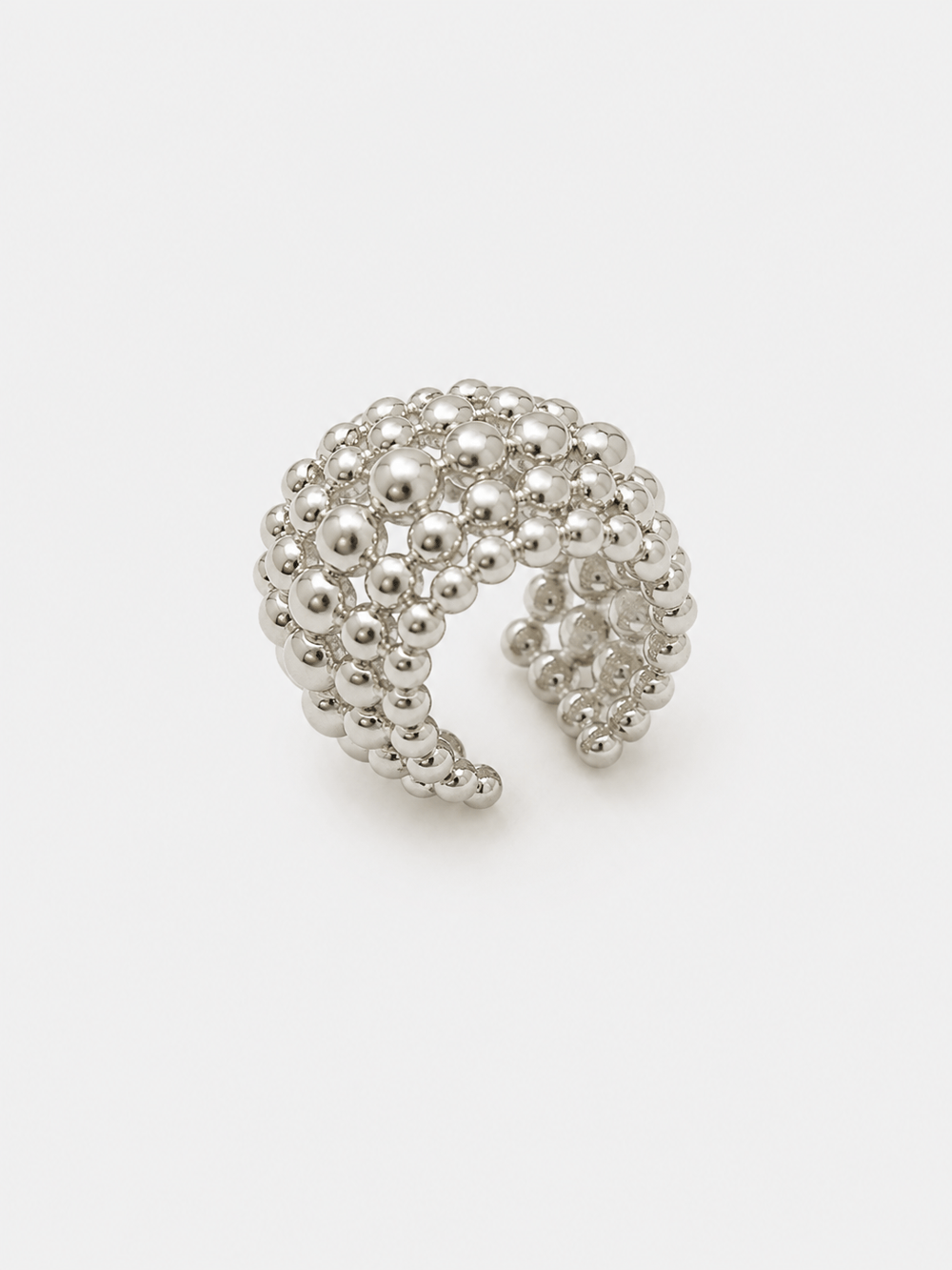 Top Detaylı Silver Kıkırdak Küpe