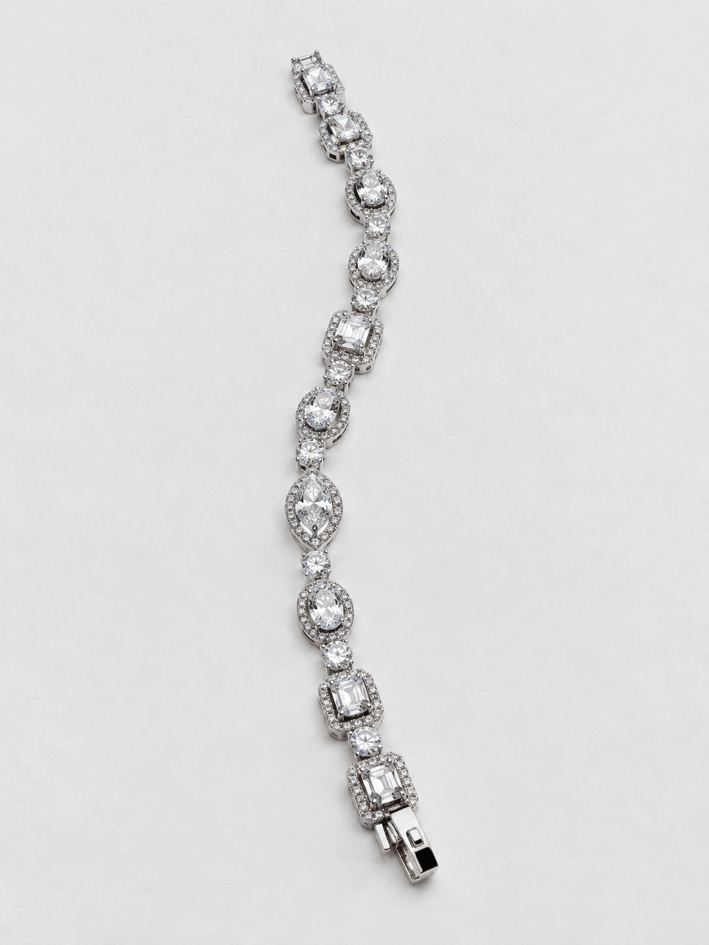 Zirkon Taşlı Baget Kesim Özel Seri Silver Bileklik