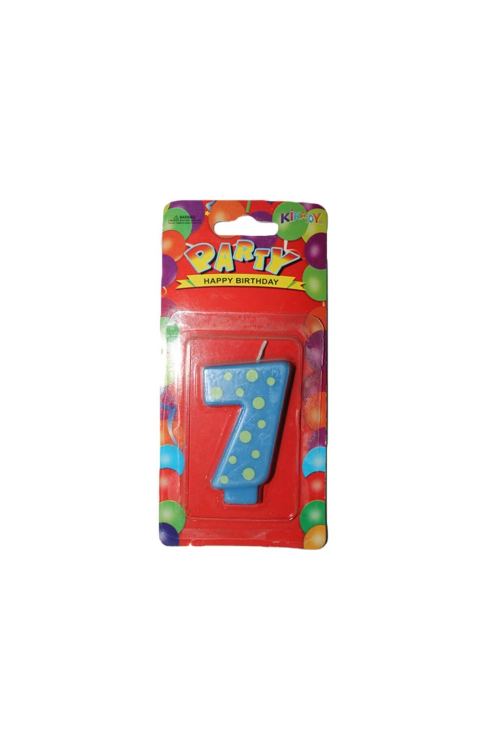 7 Yaş maviPuantiyeli Mavi Rakam Mum Mm023