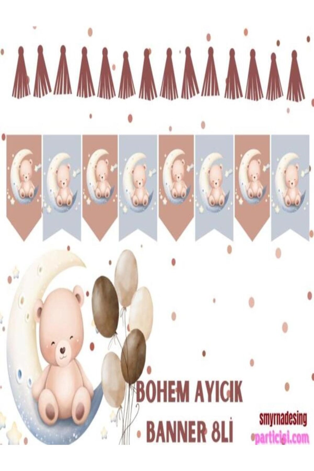 Bohem Retro Parti Malzemeleri 1 yaş,1/2,2yaş KÜÇÜK BOY