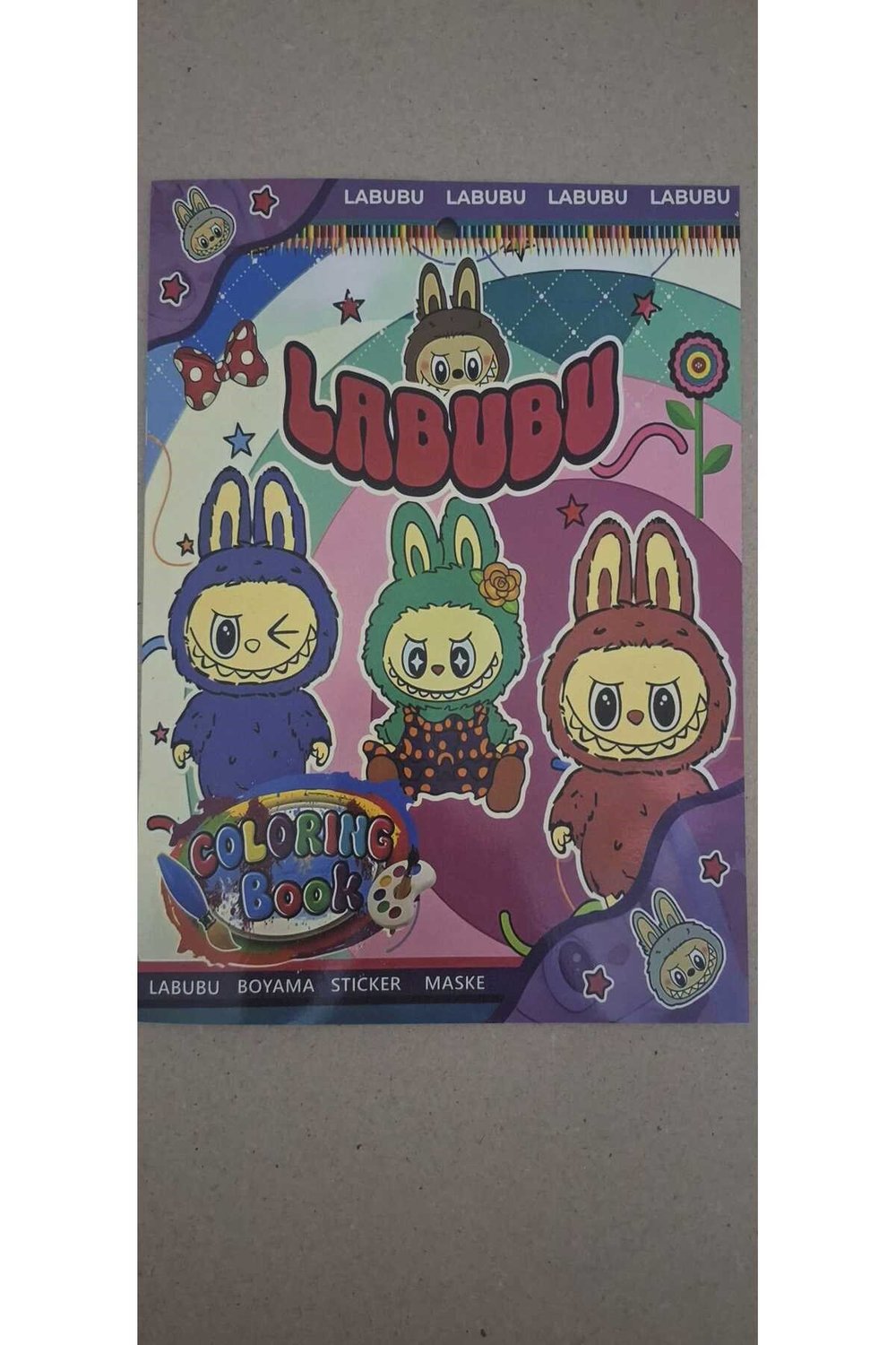 Boyama Kitabı Stickerlı Arka Kapak Kesilerek Maskeli Boyama Sayfası 16