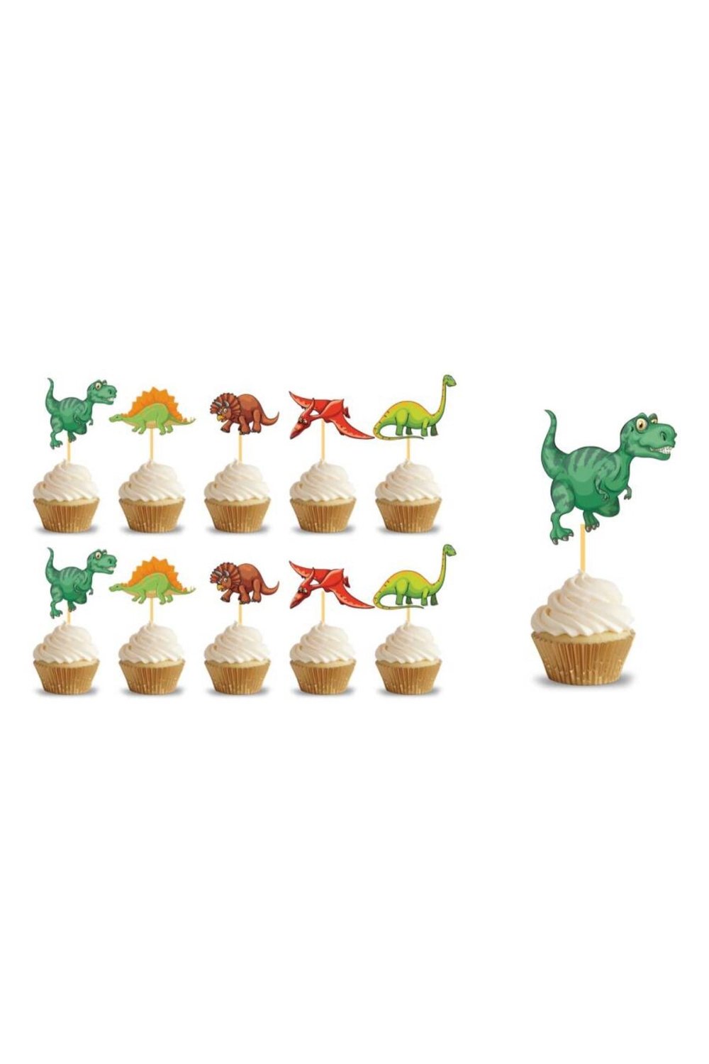 Dinozor Konsept Kek Kürdanı 10lu