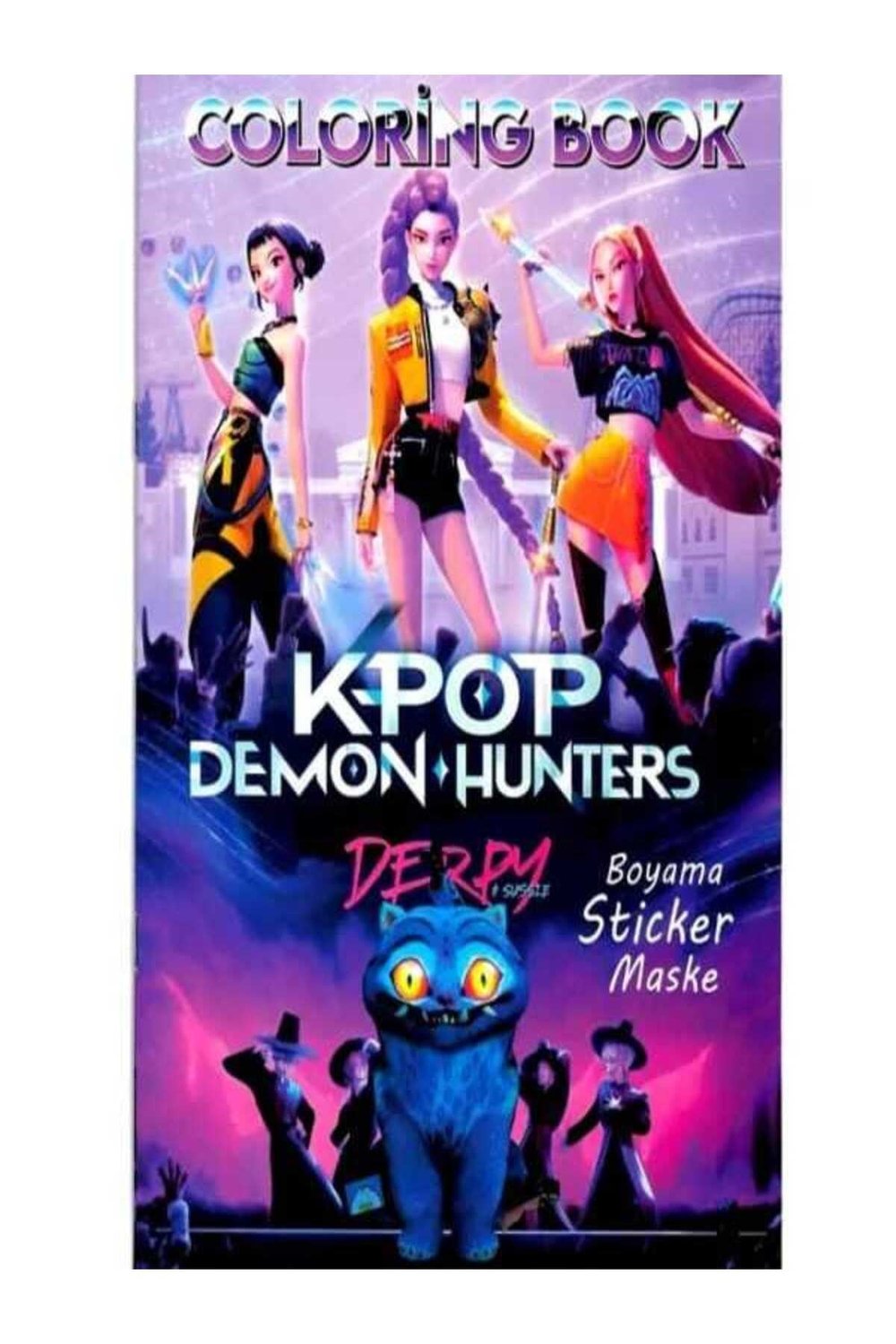 K-Pop Demon Hunters Boyama Kitabı Stickerlı 1 Adet