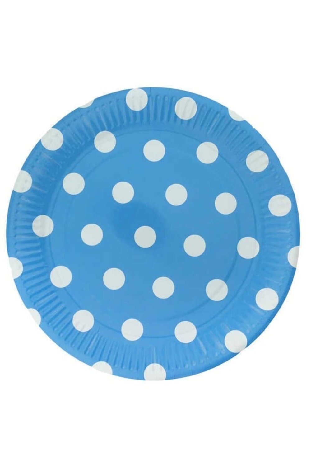 Mavi Puantiyeli Tabak Karton 23cm .8 parça