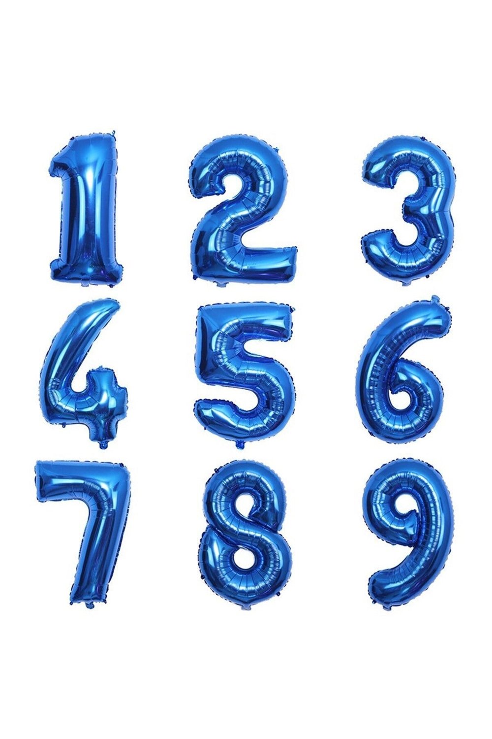 Mavi renk Küçük Boy Rakam Folyo Balon 16 inç