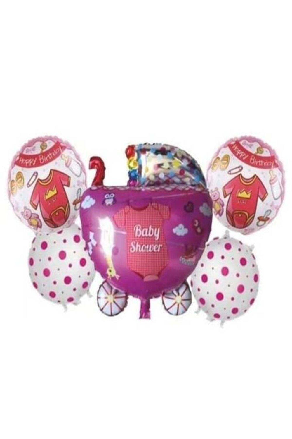mutlu anılar parti evi babyshower folyo balon seti