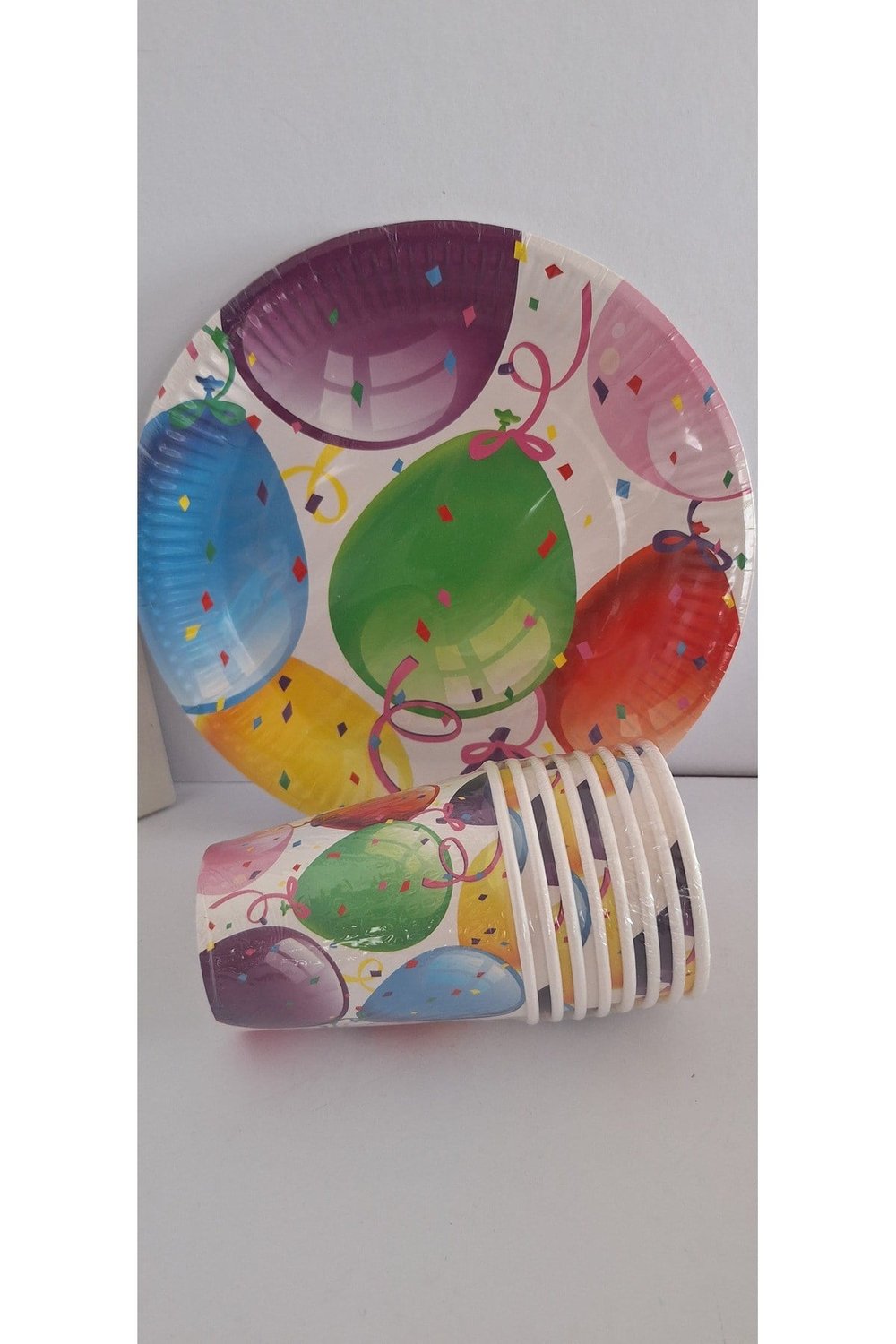 Mutlu anılar parti evi balon desenli 8 li tabak