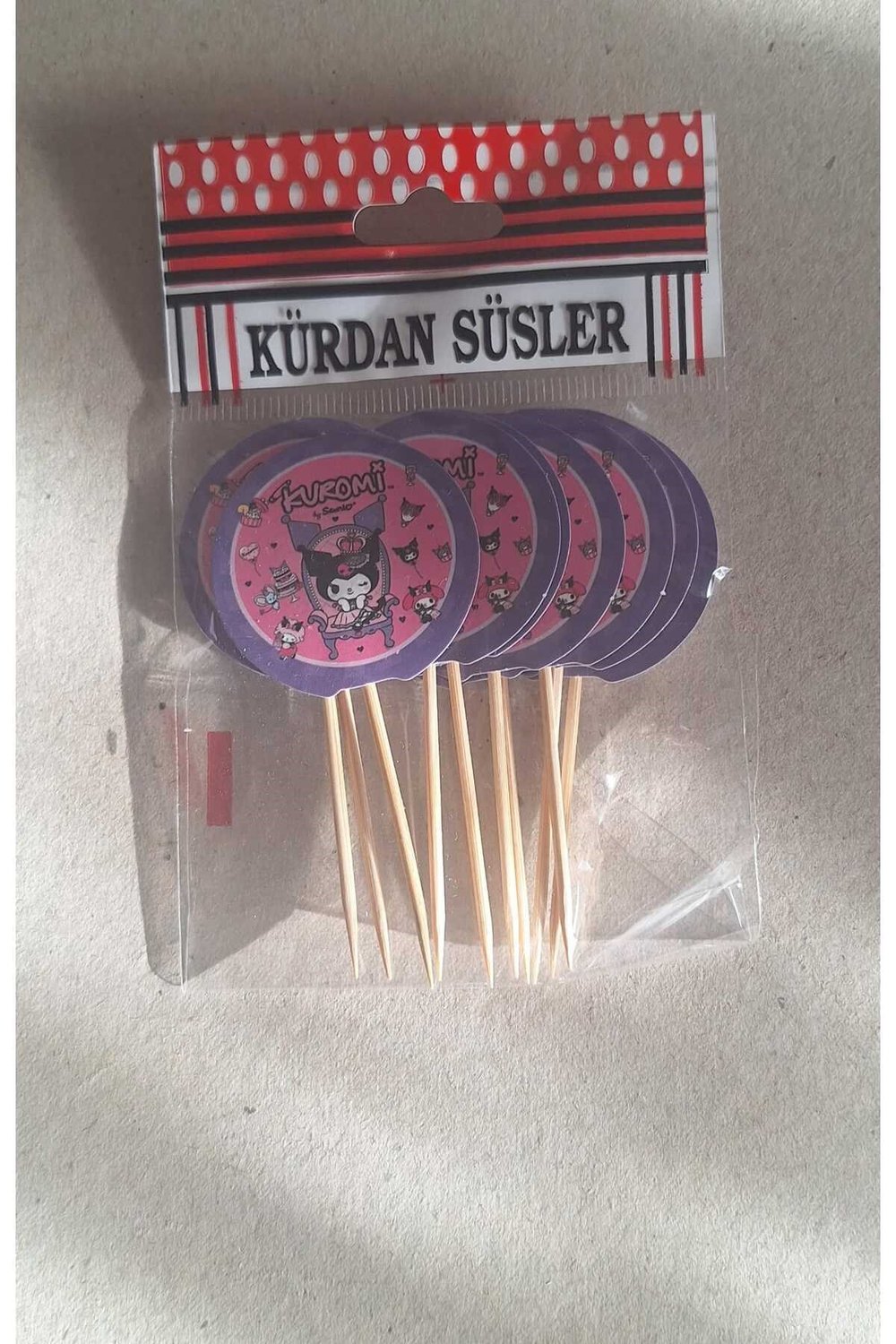Mutlu Anılar Parti Evi Pasta Süsü Kürdan 9lu Kuromi