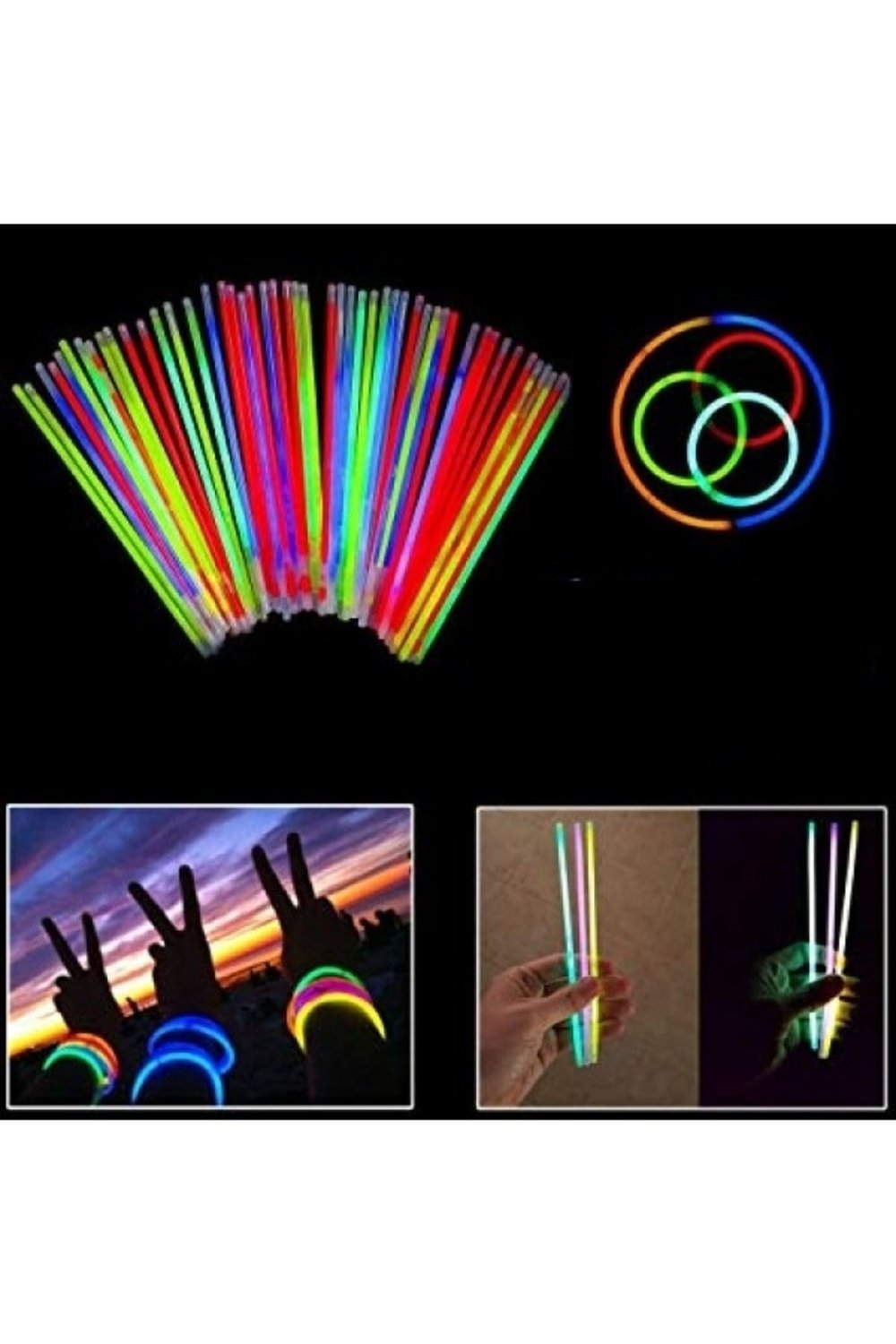 Parti Aksesuar Fosforlu Çubuk Glow Stick 15 Li Paket