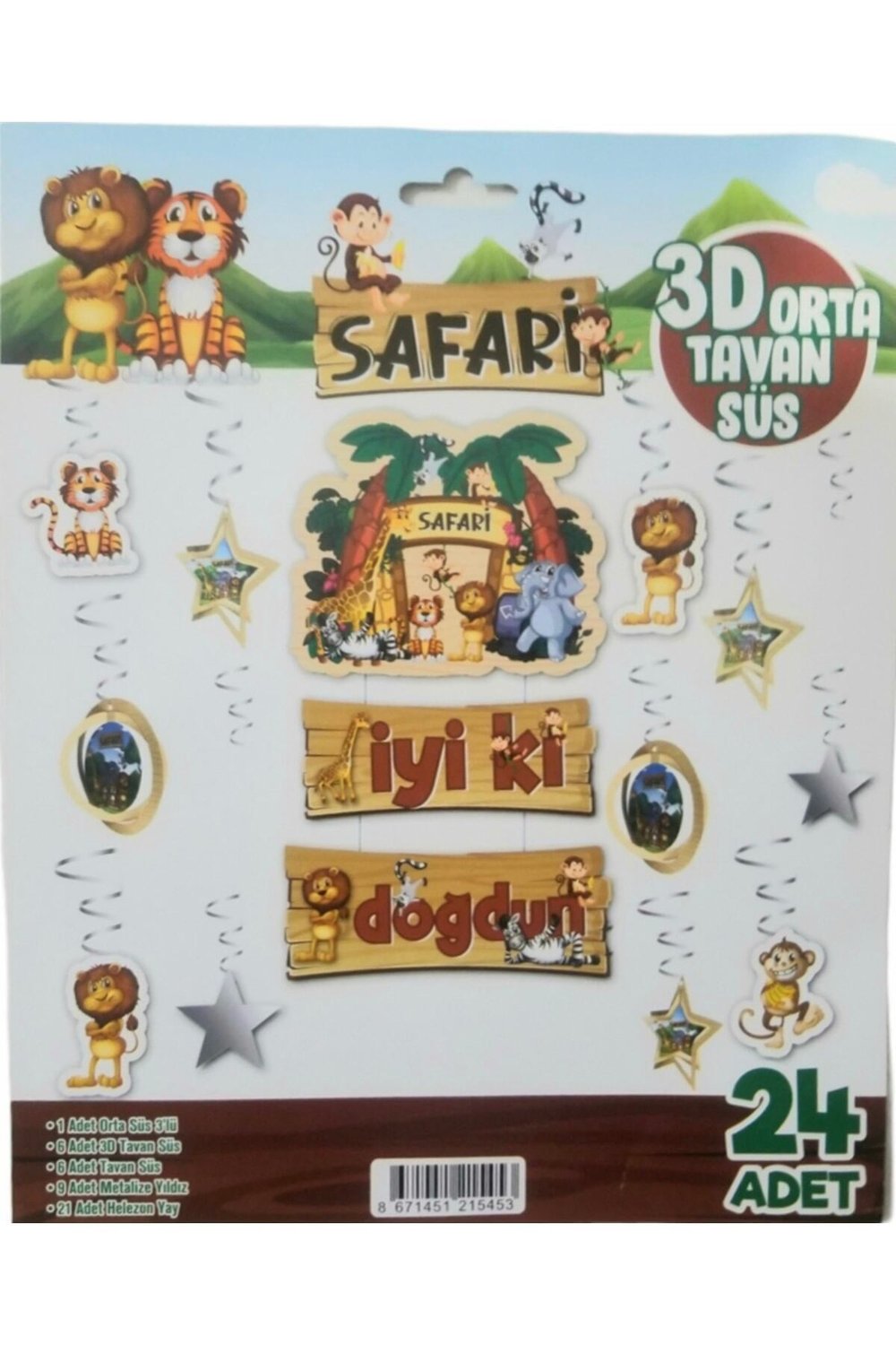 Safari Konsept 3d Tavan Süs Seti