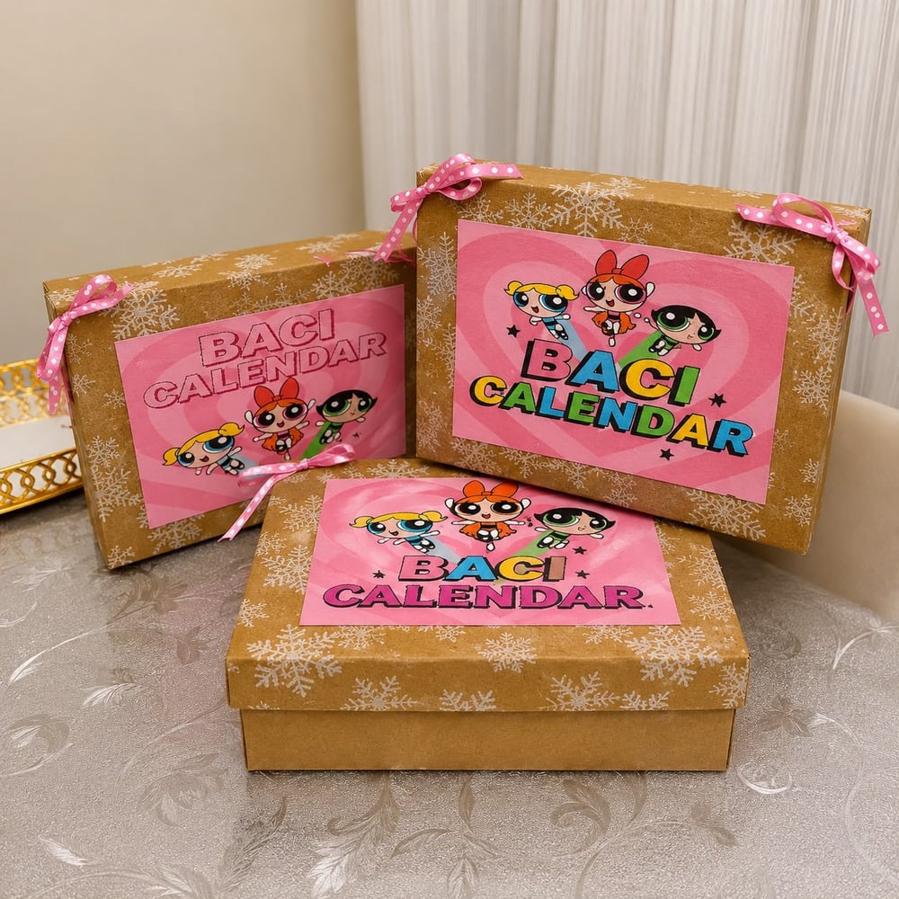 3 lü bacı advent calendar (içlerinde 12 adet hediye vardır. Toplam 36 hediye)