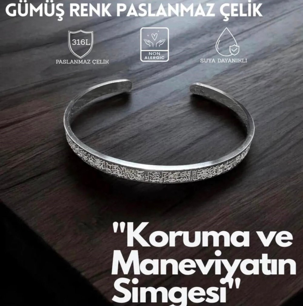 Çelik Ayetel kürsi bileklik