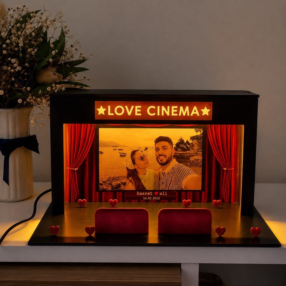Kişiye özel resimli ve ışıklı sinema (açıklamayı okuyunuz)