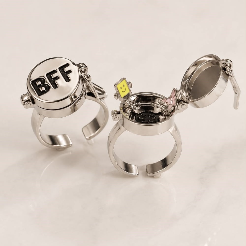Silver BFF açılan sponge bob ve petric yüzük (1 adet)