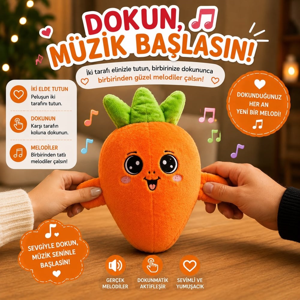 Tene dokununca melodi çalan peluş