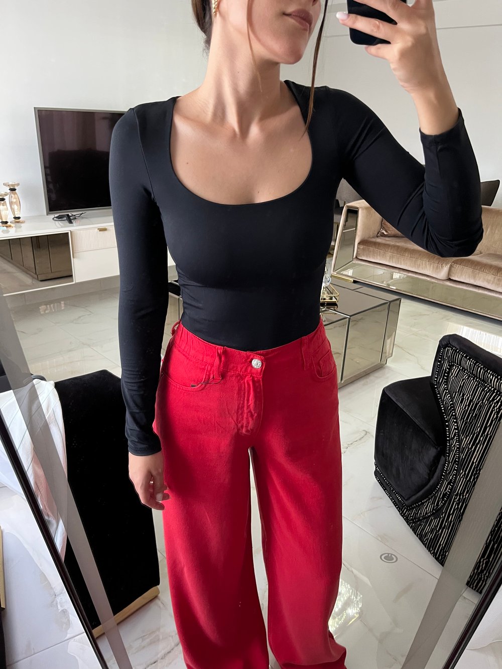 Uzun kol çıtçıtlı body