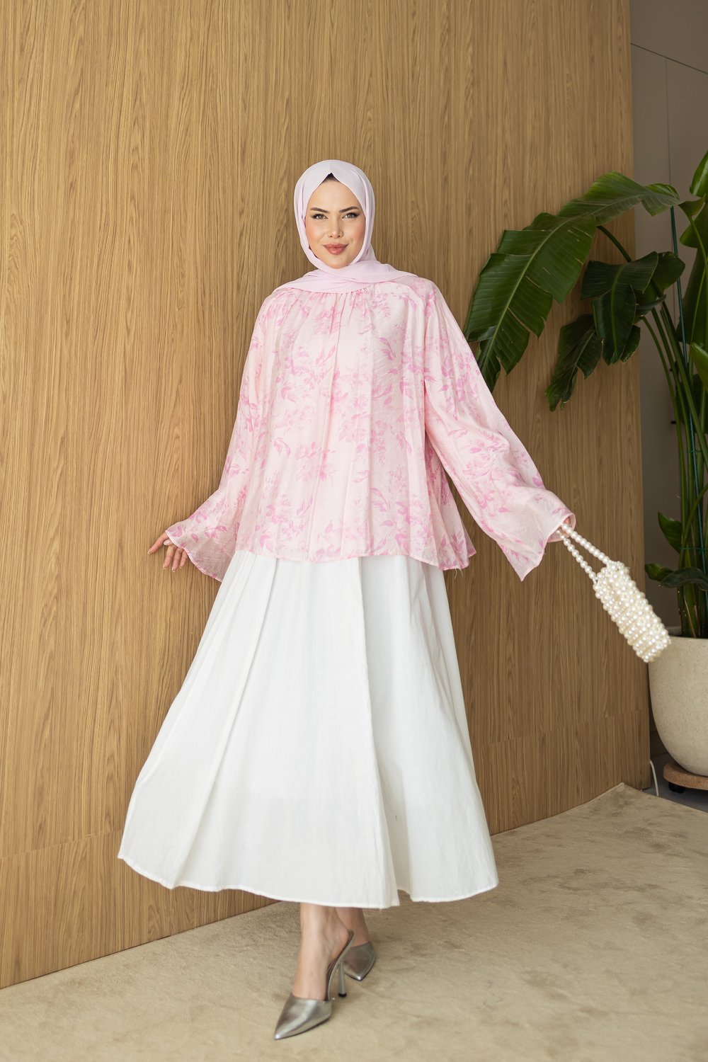 İnce Keten Bluz | Pembe