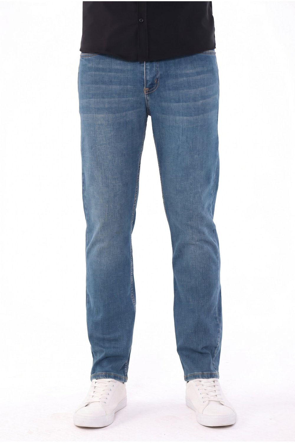 Erkek tint efekt Diz İzi Yapmayan Pamuklu Esnek Denim Jean Kot Pantolon Regular Kalıp