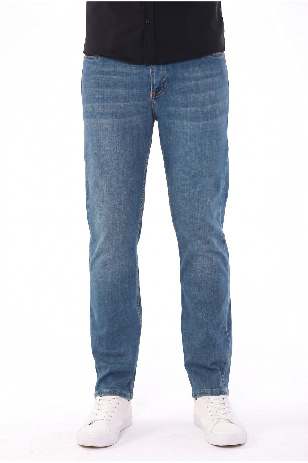 Erkek tint efekt Diz İzi Yapmayan Pamuklu Esnek Denim Jean Kot Pantolon Regular Kalıp