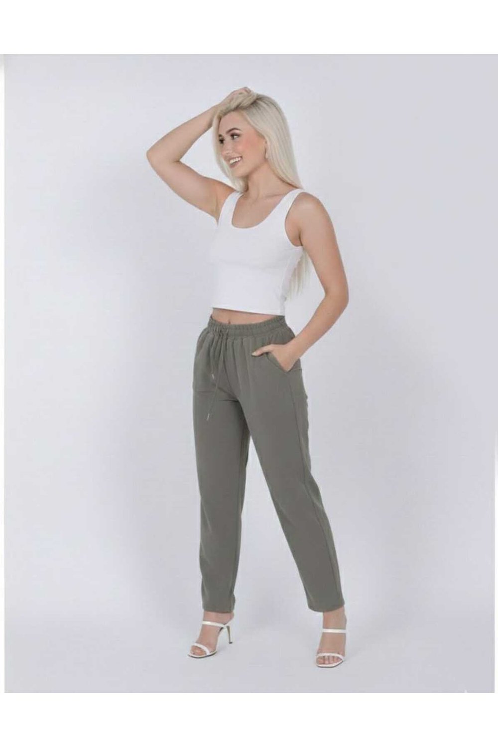 Kadın Cepli Bağcıklı Salaş Baggy Pantolon