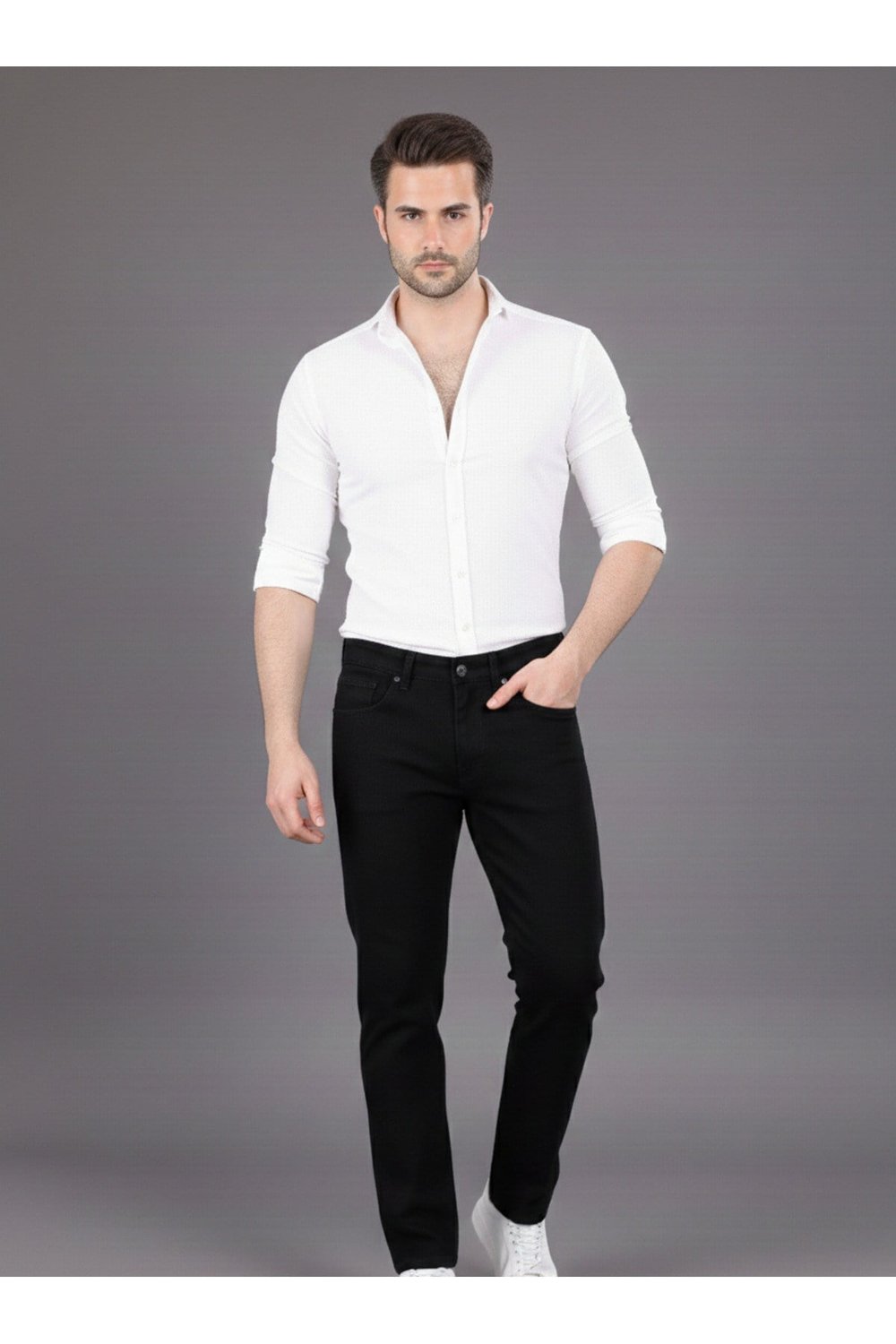 Siyah Regular Fit Erkek Kot Pantolon