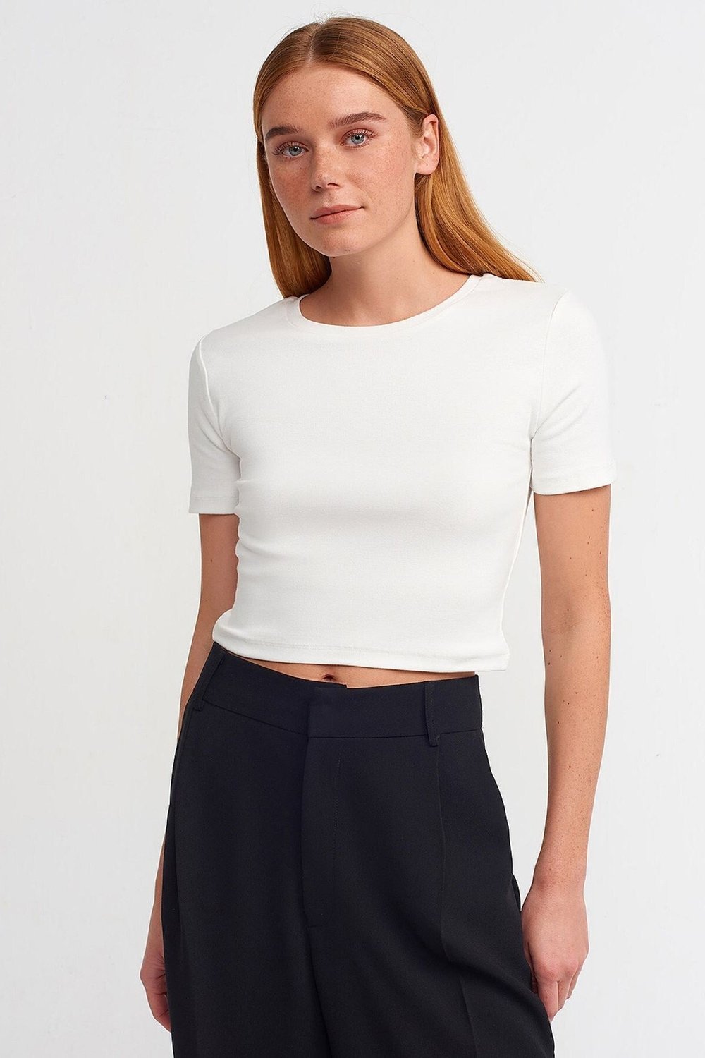 3626 Basic Crop T-Shirt - Ekru