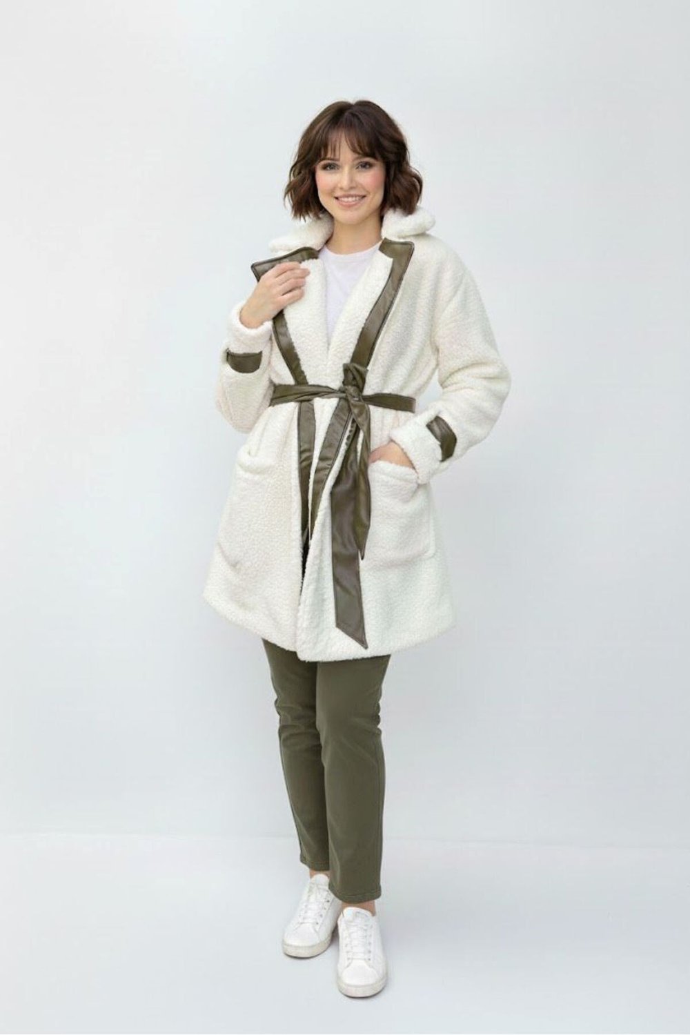 Deri Garnili Velsoft Mont - Haki