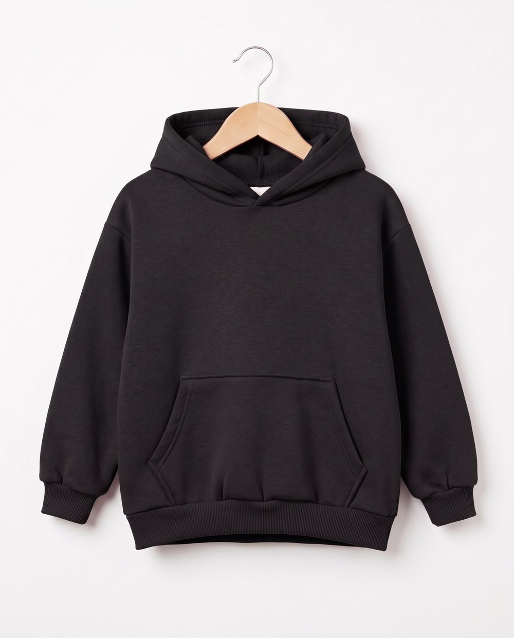15633 Kanguru Cep Kapüşonlu 3 İp Sweat SİYAH