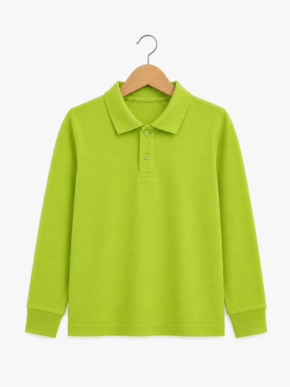 4581-1 Uzun Kol Polo Yaka Unisex Çocuk Lakos FISTIK YEŞİLİ