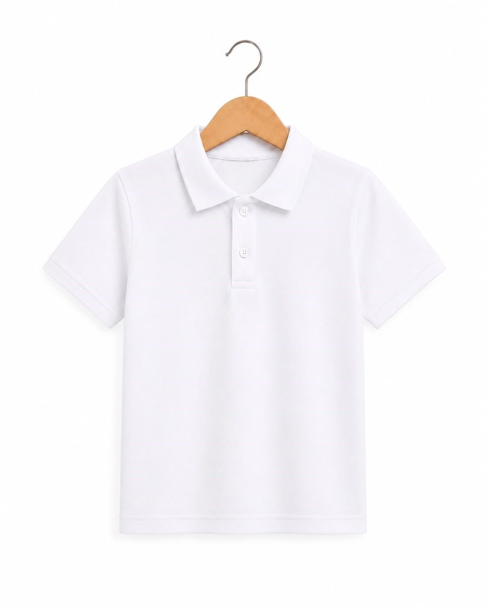 4581 Kısa Kol Polo Yaka Unisex Çocuk Lakos BEYAZ