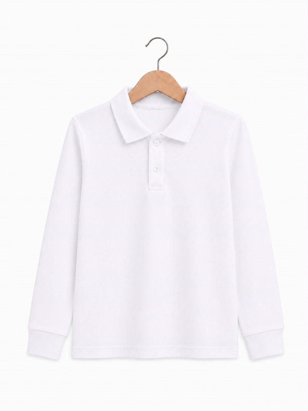 4582-1 Uzun Kol Polo Yaka Unisex Çocuk Lakos (11-14) BEYAZ