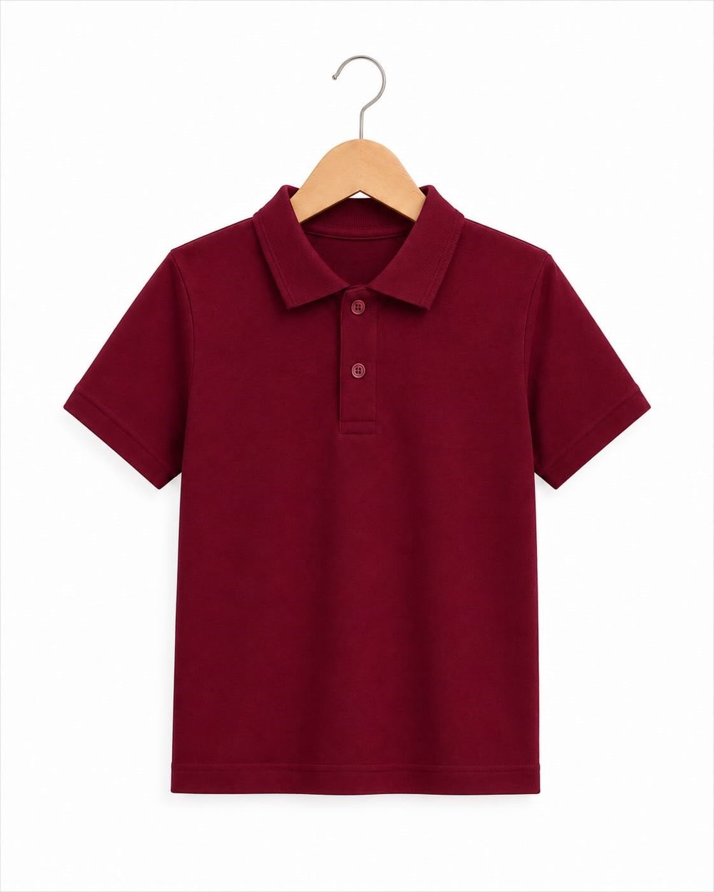 4582 Kısa Kol Polo Yaka Unisex Çocuk Lakos (11-14) BORDO