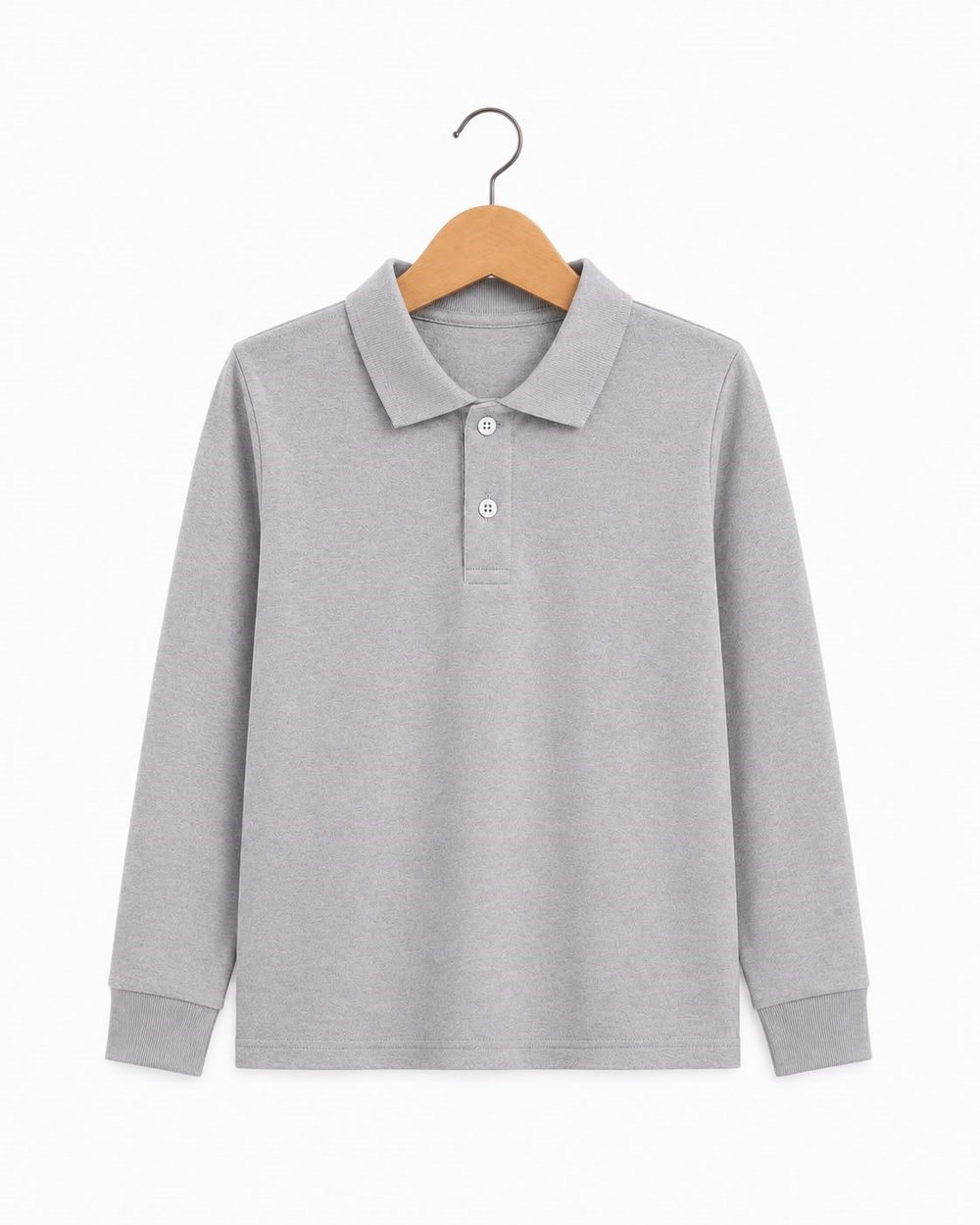 4583-1 Uzun Kol Polo Yaka Unisex Çocuk Tshırt (15-18) GRİ