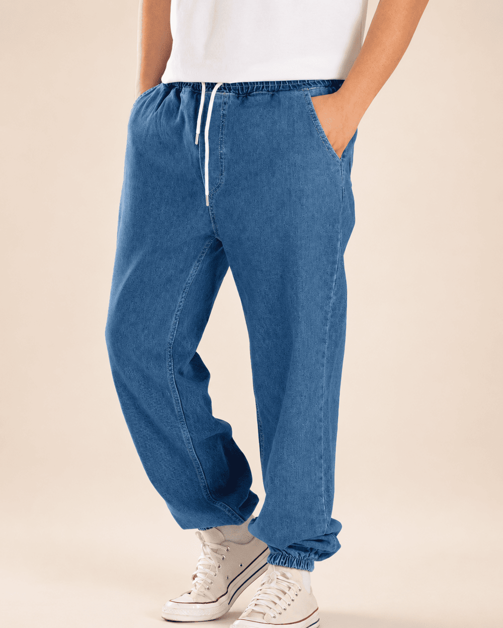 Erkek Bel Ve Paça Lastikli Kot Jogger