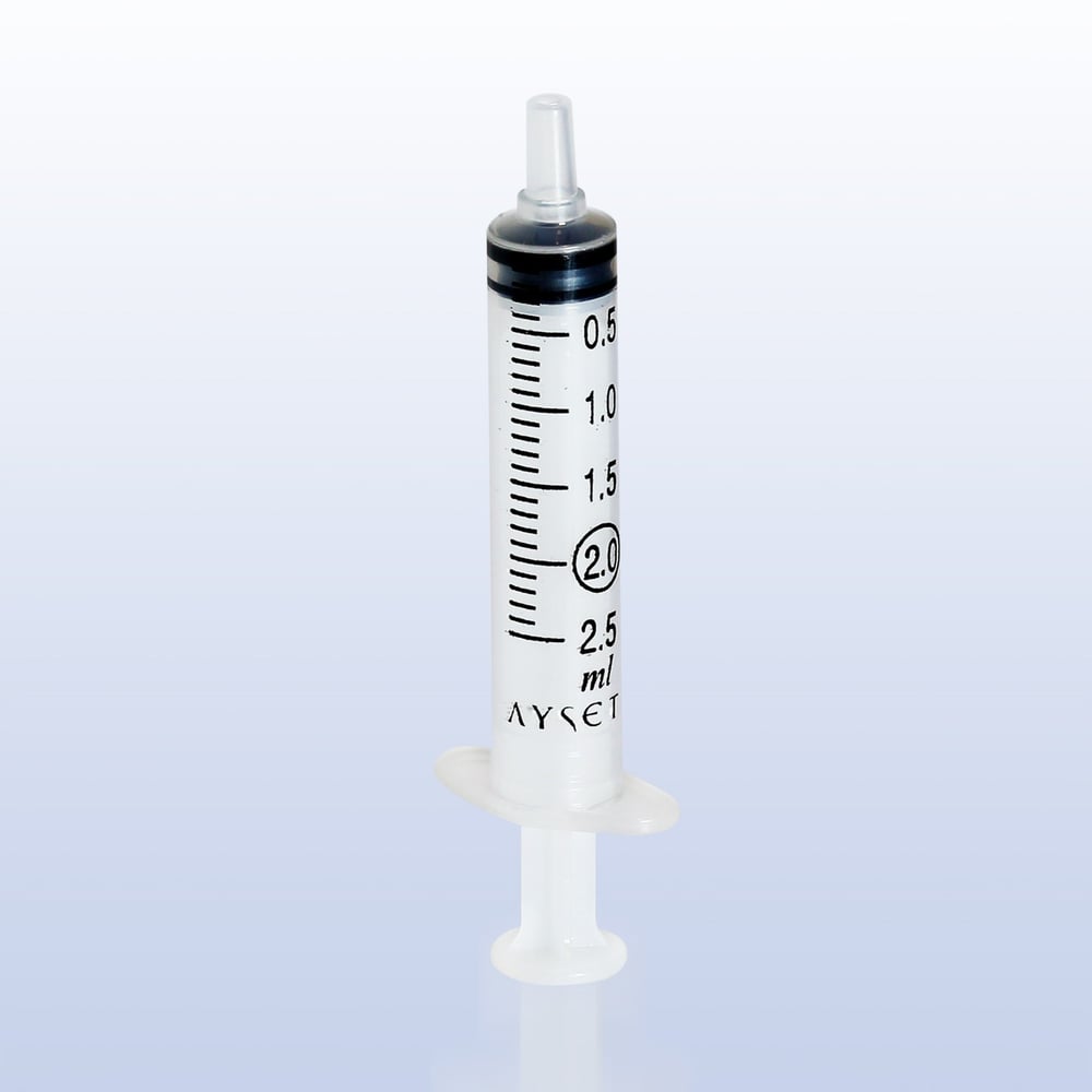Ayset - Dental Enjektör - 2 cc - 3P - 27G - 0.40 x 50 mm - Gri