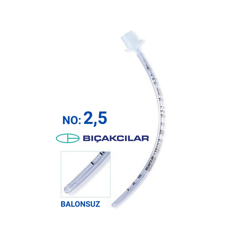 Bıçakcılar - Entübasyon Tüpü - 2,5 mm - Balonsuz (Kafsız)