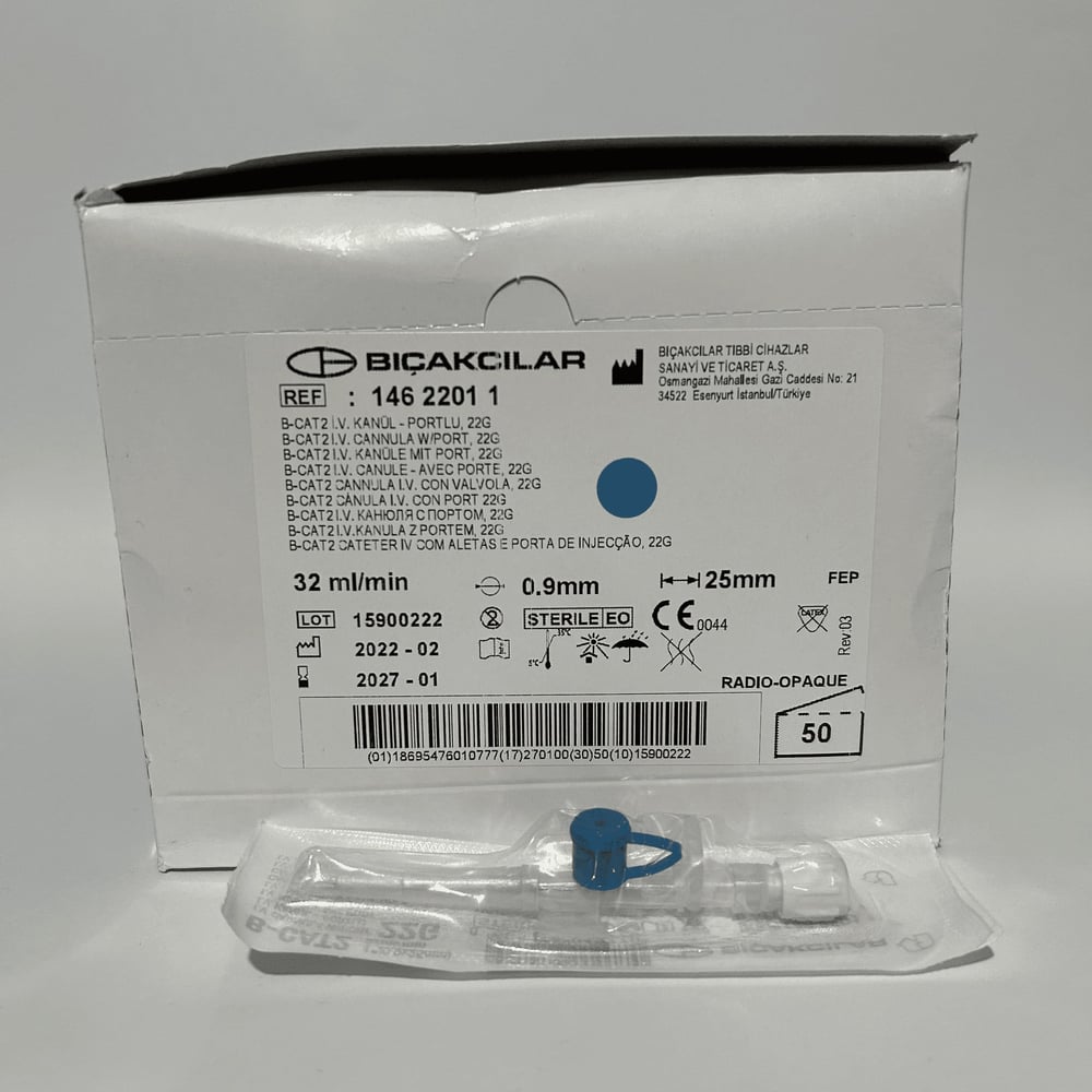 Bıçakcılar - Intraket - Mavi - 22G x 1 1/2