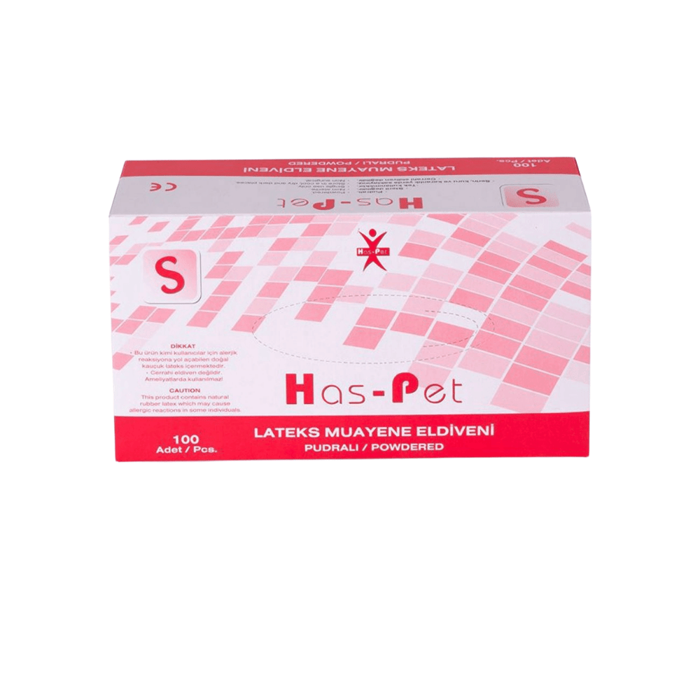 Haspet - Lateks Pudralı Muayene Eldiveni - Small