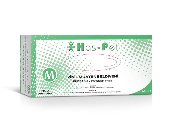 Haspet - Vinil Muayene Eldiveni - Medium 100'lü
