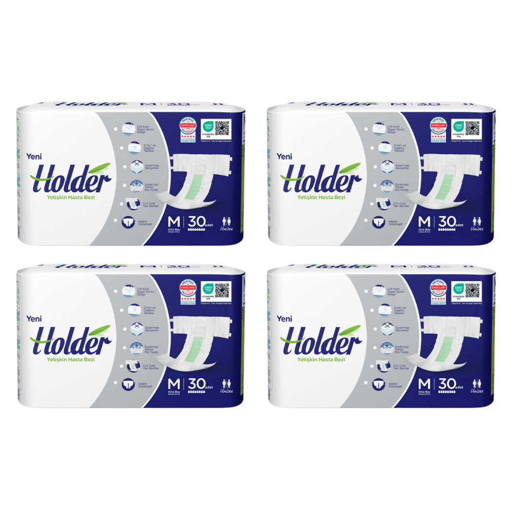 Holder - Belbantlı Yetişkin Hasta Bezi - M - 120 Adet, 4 Paket