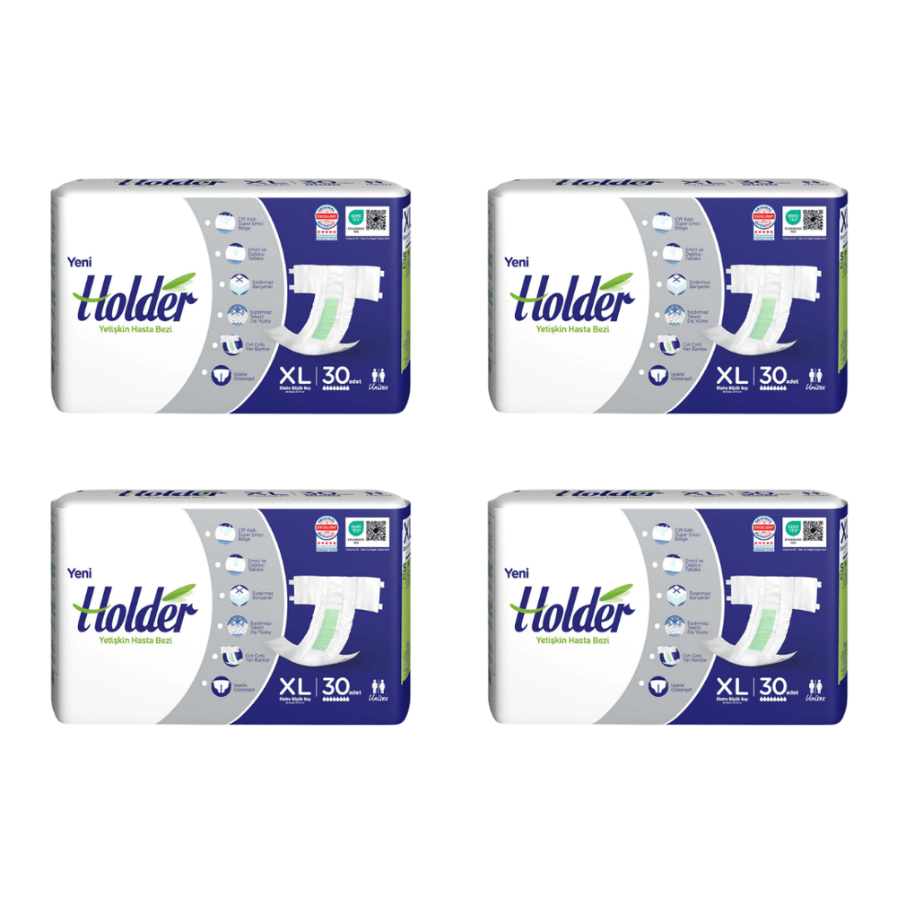 Holder - Belbantlı Yetişkin Hasta Bezi - XL - 120 Adet, 4 Paket