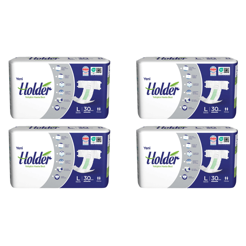 Holder - Belbantlı Yetişkin Hasta Bezi - L - 120 Adet, 4 Paket