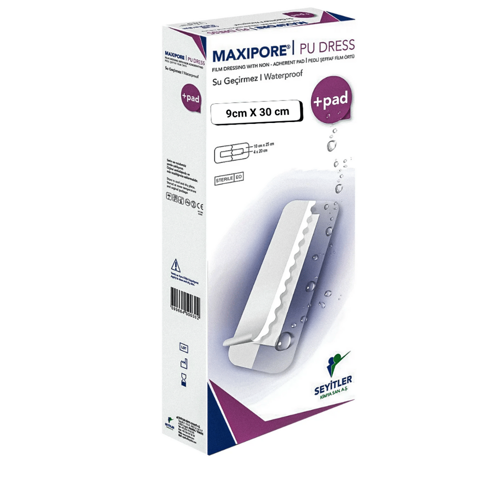 MAXİPORE PU DRESS | Şeffaf Film Pad 9cm x 30cm Su Geçirmez Yara Örtüsü